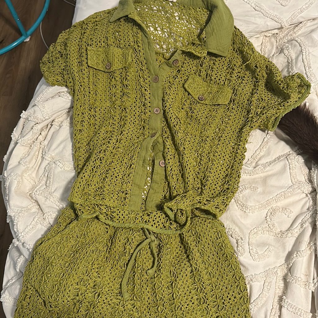 Worn Once! Green Crochet Set